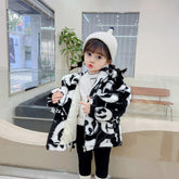 Girls Fur Coat Panda Pattern Children Thick Warm Jacket-TB00985-Veeddydropshipping